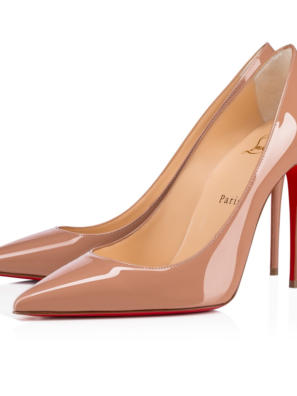 Christian Louboutin Kate 100 Nude Patent Pumps EU 37.5 / US 7.5